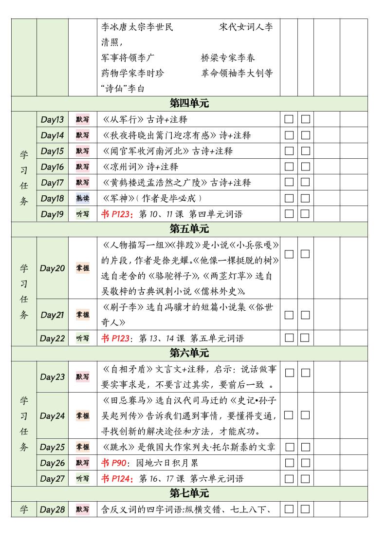 五下语文期末复习单-站源网