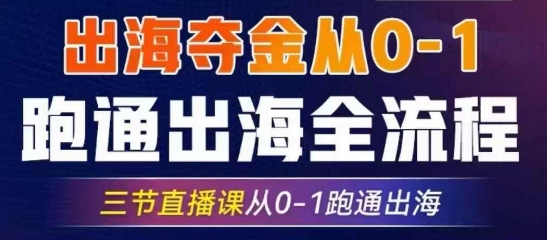 2025出海夺金从0-1跑通出海全流程，三节直播课从0-1跑通出海，教你用AI跑通全流程-站源网