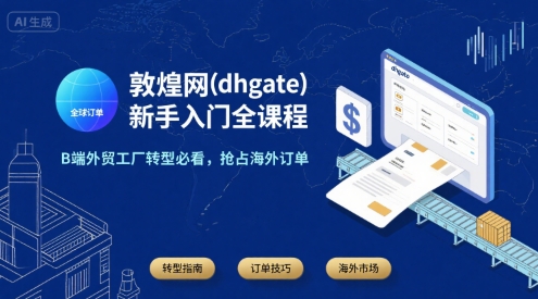 敦煌网(dhgate)新手入门全课程，B端外贸工厂转型必看，抢占海外订单-站源网