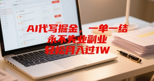 AI代写掘金，一单一结，永不失业副业，轻松月入过1W-站源网