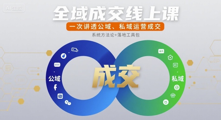 全域成交线上课，一次讲透公域、私域运营成交-站源网