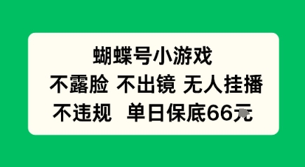 蝴蝶号小游戏，不露脸不出境 无人挂播，不违规 单日保底66米-站源网