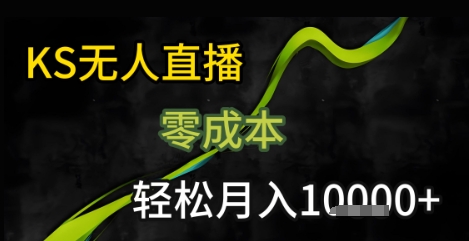 KS无人直播25年最新玩法，只需一部手机，轻松月入1W+【揭秘】-站源网