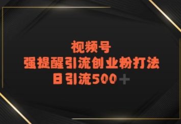 视频号强提醒引流，日引流500+精准创业粉？-站源网
