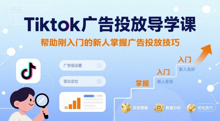 Tiktok广告投放导学课，帮助刚入门的新人掌握广告投放技巧-站源网
