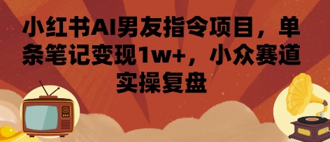 小红书AI男友指令项目，单条笔记变现1w+，小众赛道实操复盘-站源网