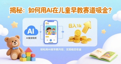 揭秘：如何用AI在儿童早教赛道吸金?一键生成视频，日入1k不是梦-站源网
