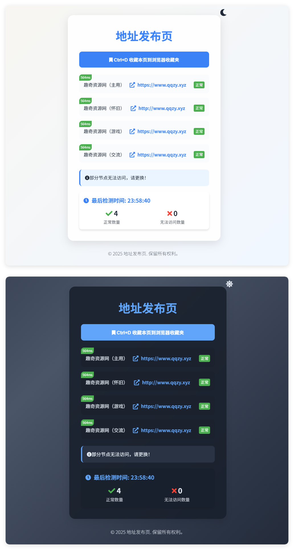 全新UI自适应网址发布页源码-站源网