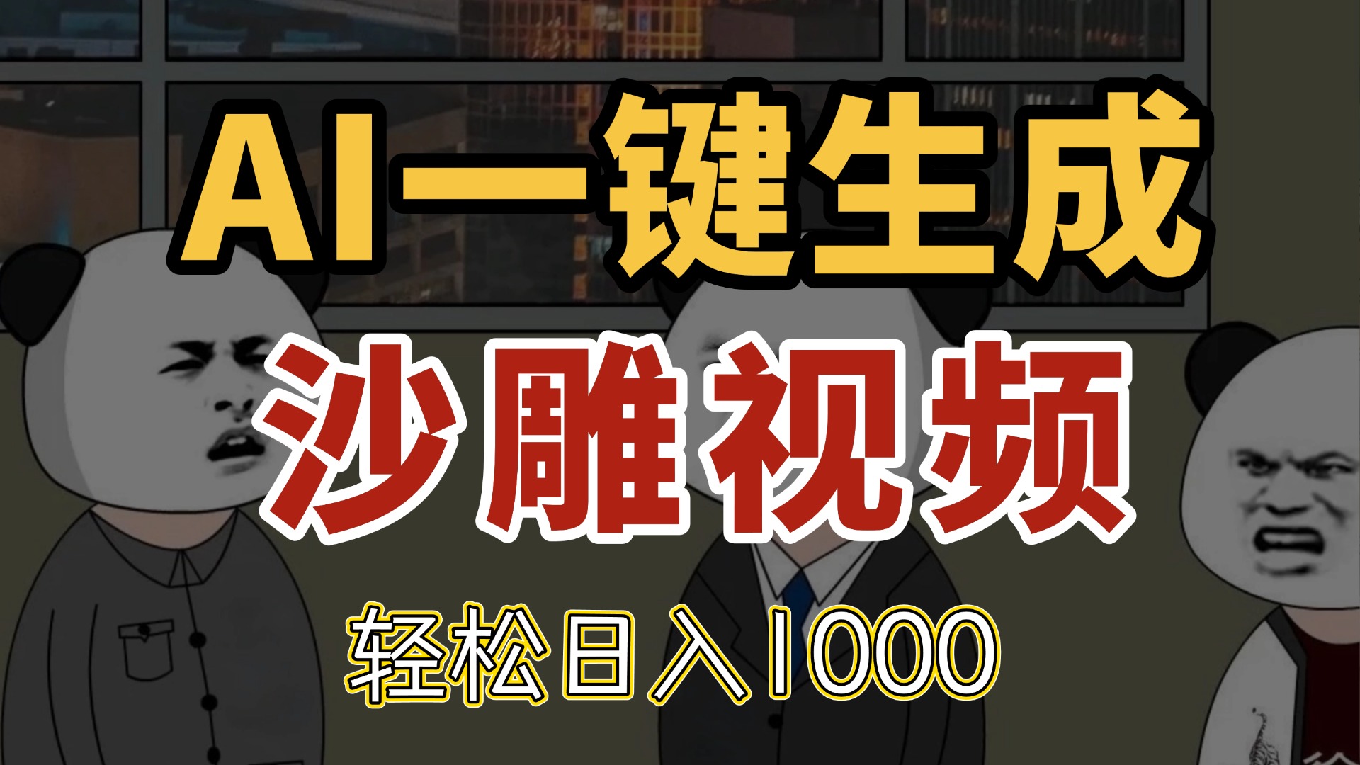 AI一键生成沙雕视频，一条视频千万播放，轻松日入1000-站源网