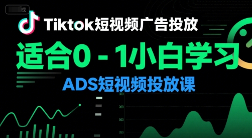 Tiktok短视频广告投放，适合0-1小白学习ADS短视频投放课-站源网