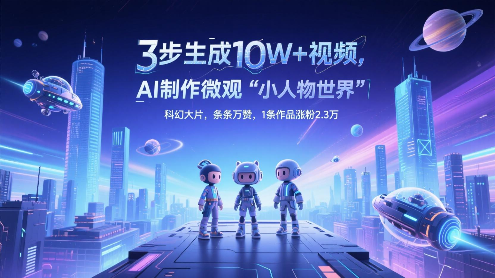 三步生成10W+视频，AI制作微观“小人物世界”科幻大片，条条万赞，1条作品涨粉2.3万-站源网