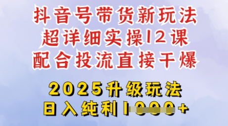 2025全新升级抖音带货玩法，一天纯利四位数，从剪辑到选品再到发布投流，超详细玩法揭秘-站源网