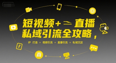 短视频+直播私域引流全攻略，IP打造 +视频引流 +直播引流 +私域沉淀-站源网