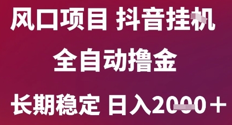 风口项目，六月最新玩法抖音无人挂G，全自动撸金，长期稳定 日入2k+【揭秘】-站源网