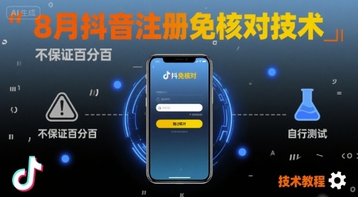 8月抖音注册免核对技术，不保证百分百，自测-站源网