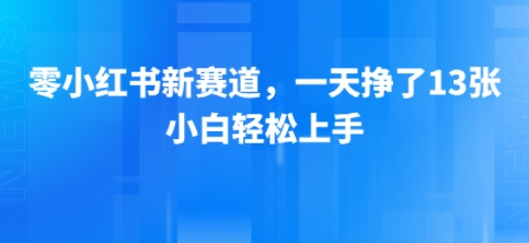 小红书新赛道，一天挣了13张，小白轻松上手-站源网