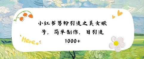 小红书男粉引流项目之美女账号6，简单制作，条条爆款原创，不违规-站源网