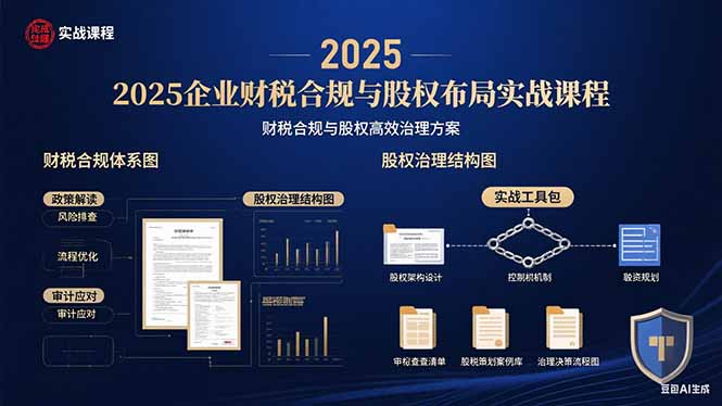 2025企业财税合规与股权布局的实战课程：财税合规与股权高效治理方案-站源网