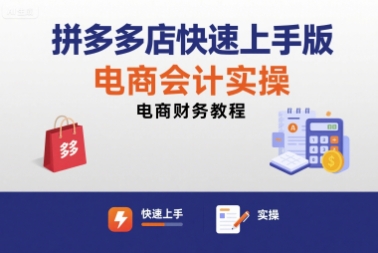 拼多多店快速上手版电商会计实操-电商财务教程-站源网
