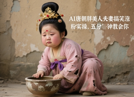 AI唐朝胖美人夫妻搞笑涨粉实操，五分钟教会你-站源网