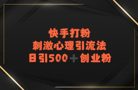 快手刺激心理引流法，日引500+精准创业粉-站源网