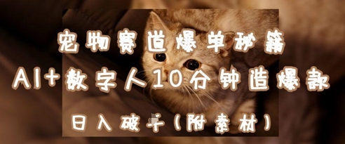 宠物赛道爆单秘籍：AI+数字人10分钟造爆款，日入1k-站源网