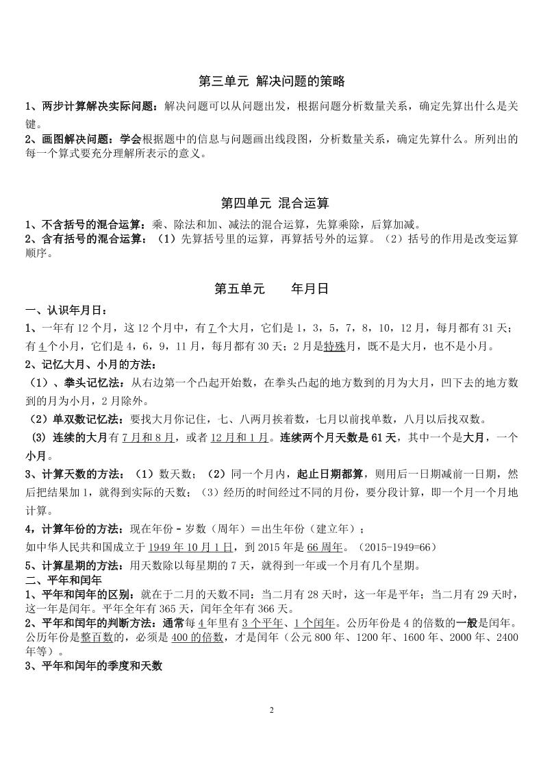 三下苏教版数学汇总重点-站源网