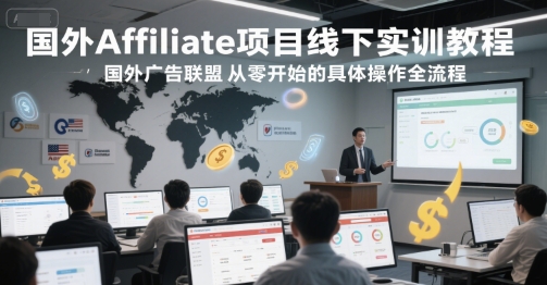 国外Affiliate项目线下实训教程，国外广告联盟从零开始的具体操作全流程-站源网