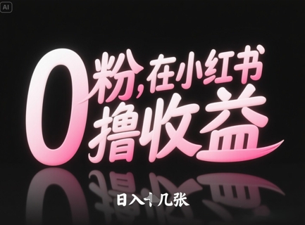 0粉在小红书撸收益，日入几张-站源网
