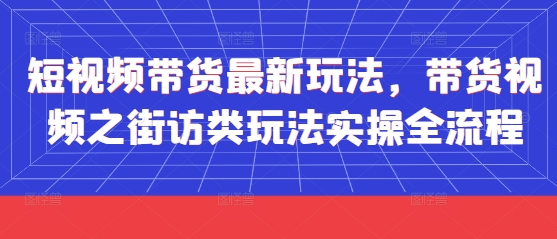 短视频带货最新玩法，带货视频之街访类玩法实操全流程-站源网
