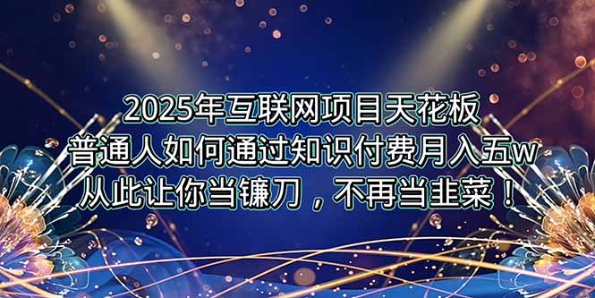 2025年互联网项目天花板，普通人如何通过卖项目实现逆风翻盘，月入5W＋！-站源网