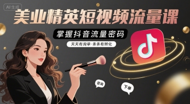美业精英短视频流量课，掌握抖音流量密码，天天有询单，条条有转化-站源网