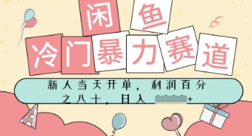 闲鱼冷门暴力赛道，新人当天开单，门槛低，日入多张-站源网