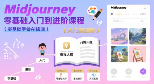 midjourney零基础入门到进阶课程，零基础学会AI绘画-站源网