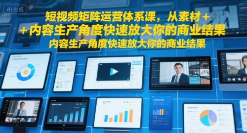 短视频矩阵运营体系课，从素材+内容生产角度快速放大你的商业结果-站源网