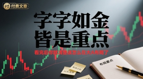 付费文章：字字如金 皆是重点， 看完后 你就清楚该怎么在大A布局了-站源网