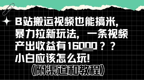 b站掘金计划？搬运视频也能挣拉新的收益，小白应该怎么玩！-站源网