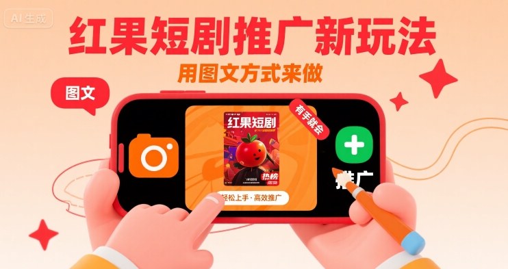 红果短剧推广新玩法，用图文方式来做，有手就会-站源网