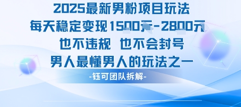 2025最新男粉项目玩法每天变现1k+也不违规也不会封号男人最懂男人的玩法-站源网