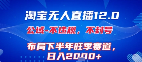 淘宝无人直播12.0，不封号，不违规，布局下半年旺季赛道，日入1k+(独家技术)【揭秘】-站源网