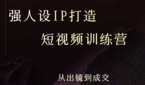 强人设ip打造课，8月最新5天短视频ip训练营，从出镜到成交-站源网
