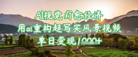 AI视觉疗愈经济：用ai重构超写实风景视频，单日变现多张-站源网