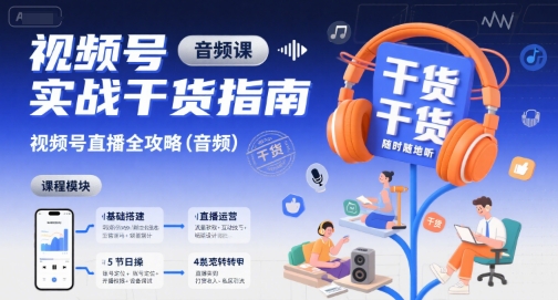 视频号实战干货指南，视频号直播全攻略（音频）-站源网