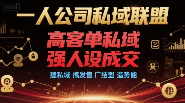 一人公司私域联盟，高客单私域，强人设成交，建私域 搞发售 广结盟 造势能-站源网