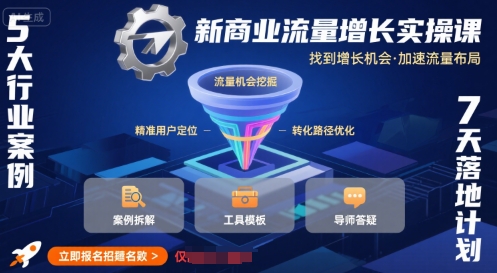 新商业流量增长实操课，找到增长机会，加速流量布局-站源网