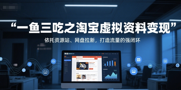 一鱼三吃之淘宝虚拟资料变现，依托资源站、网盘拉新，打造流量的强闭环-站源网