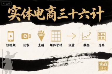 实体电商三十六计，短视频-获客-直播-矩阵营销-流量-数据-选品-站源网