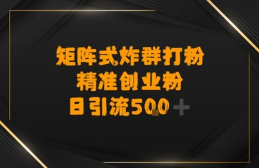 矩阵炸群打粉，日引流500+精准创业粉-站源网