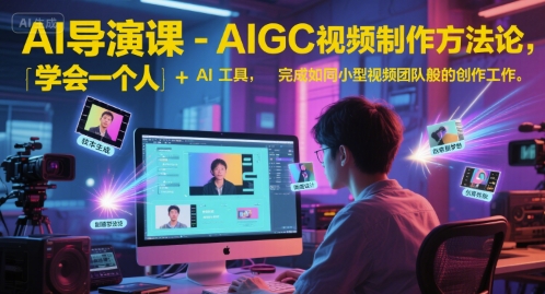 AI导演课-AIGC视频制作方法论，学会一个人+AI工具，完成如同小型视频团队般的创作工作，实现导演梦-站源网