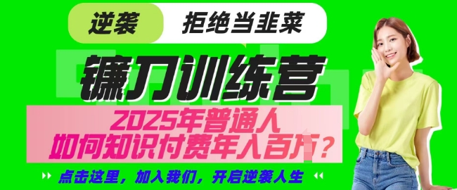【网创项目终点站-镰刀训练营超级IP合伙人】25年普通人如何通过知识付费实现逆袭【揭秘】-站源网